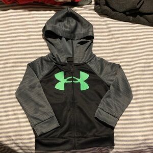 2T Under Armour Kids Hoodie in Black and Green